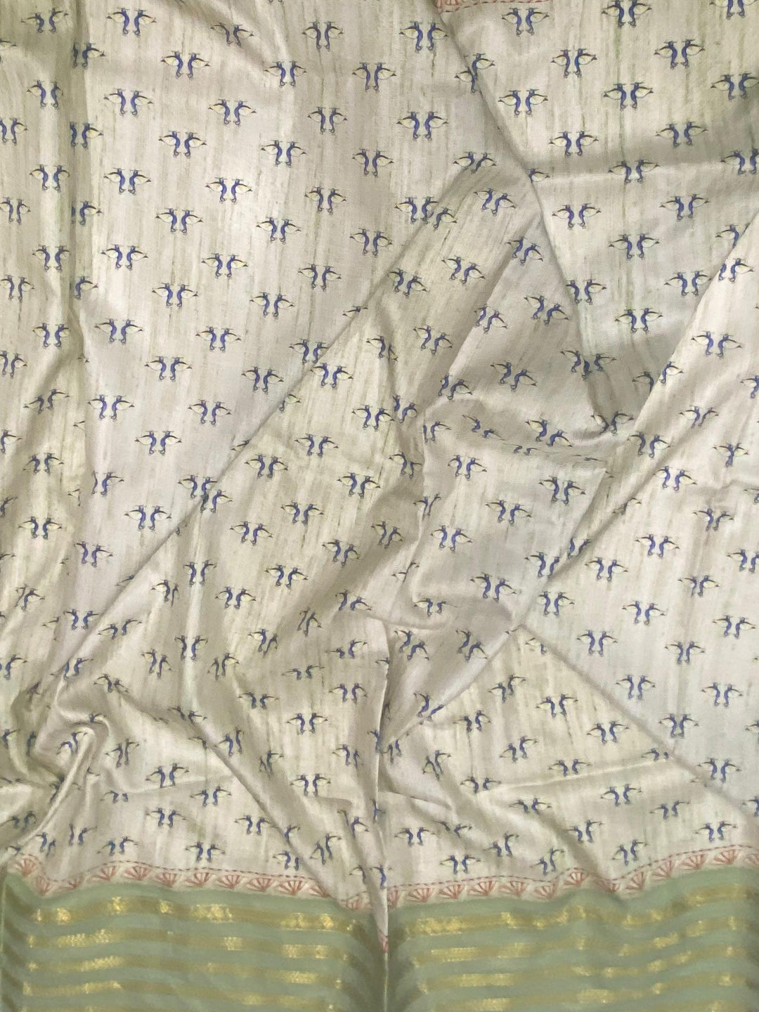 Elegant Soft Silk Pista Pichwai Prints Saree by My Store
