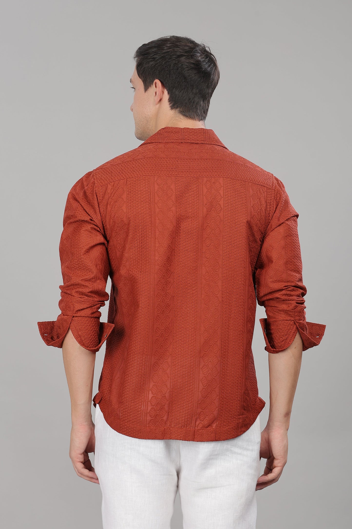 Rust Monnaaco Cuban Collar Shirt