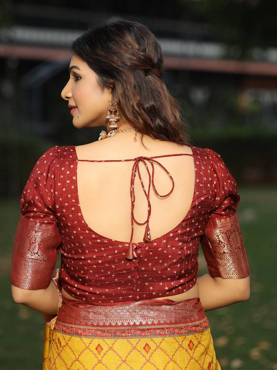 Mustard Colour Pure Viscose Dola Silk Saree With Mughal Motifs - Luxe