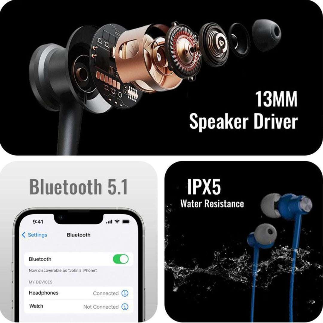 Order TecSox Neo 400 Bluetooth Neckband | 40 Hrs Playtime