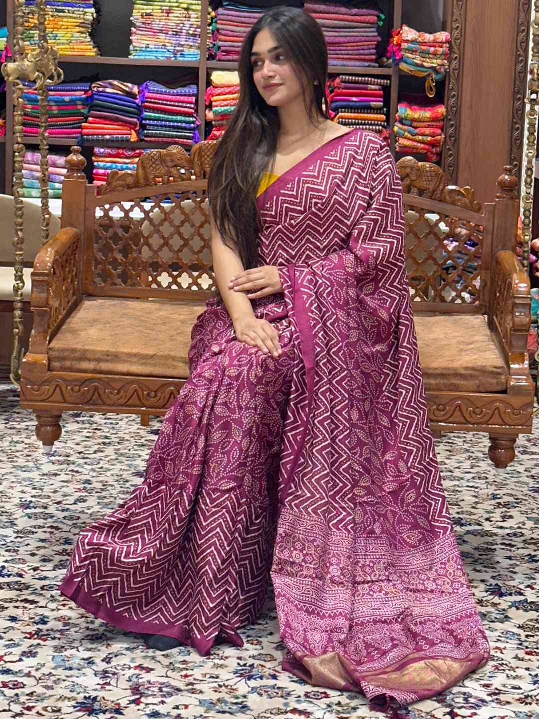 Exclusive Manipuri Silk Saree with Foil Print by My Store