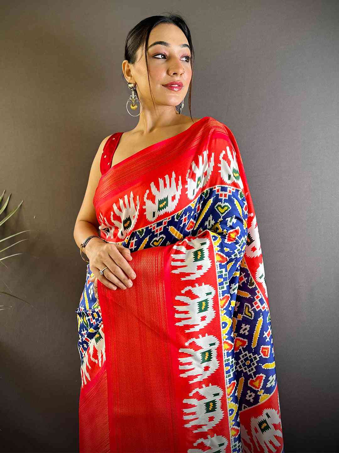 Blue Soft Silk Patola Radiance Saree