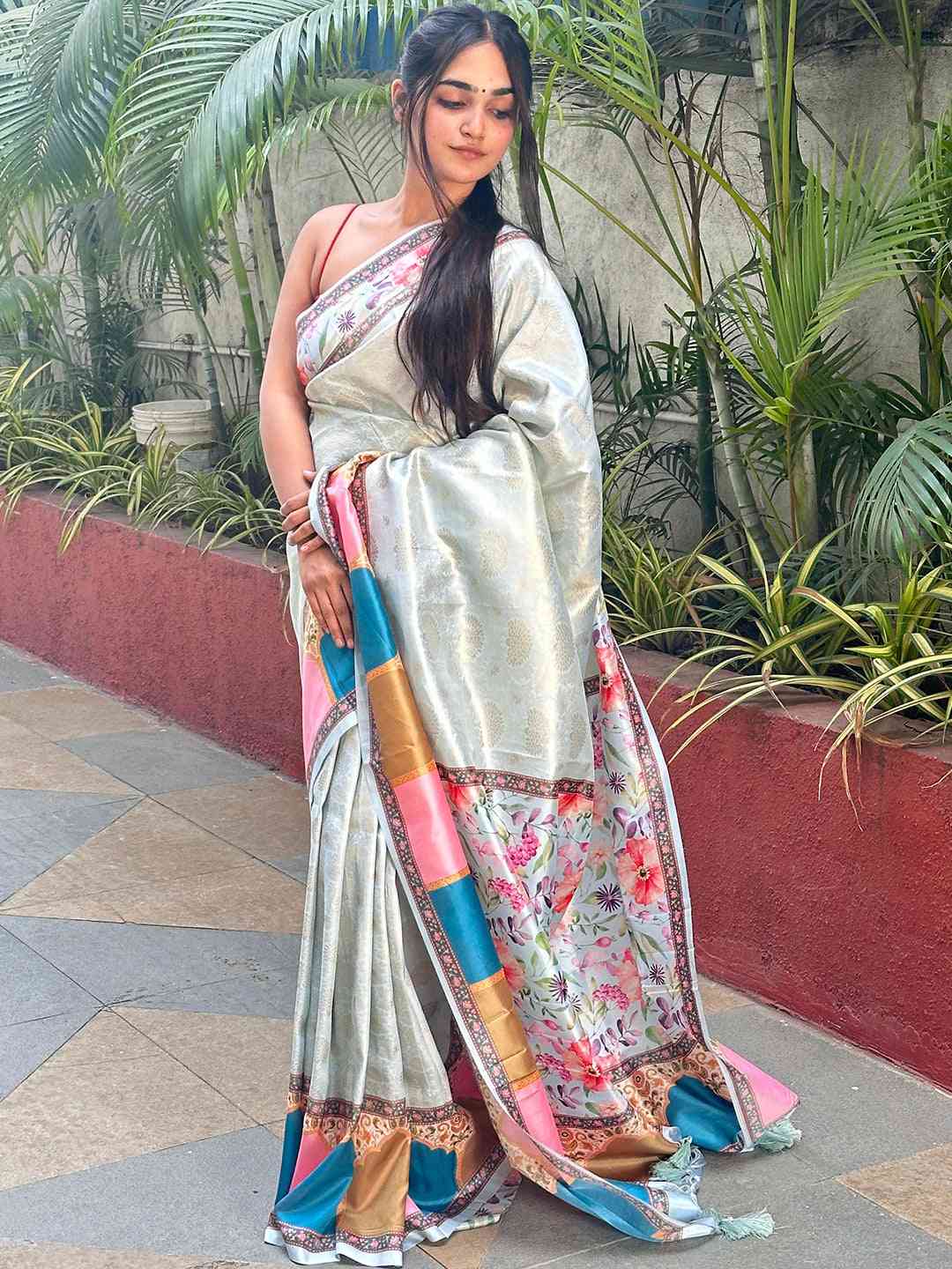 Banarasi Kanjivaram Mughal Print Saree