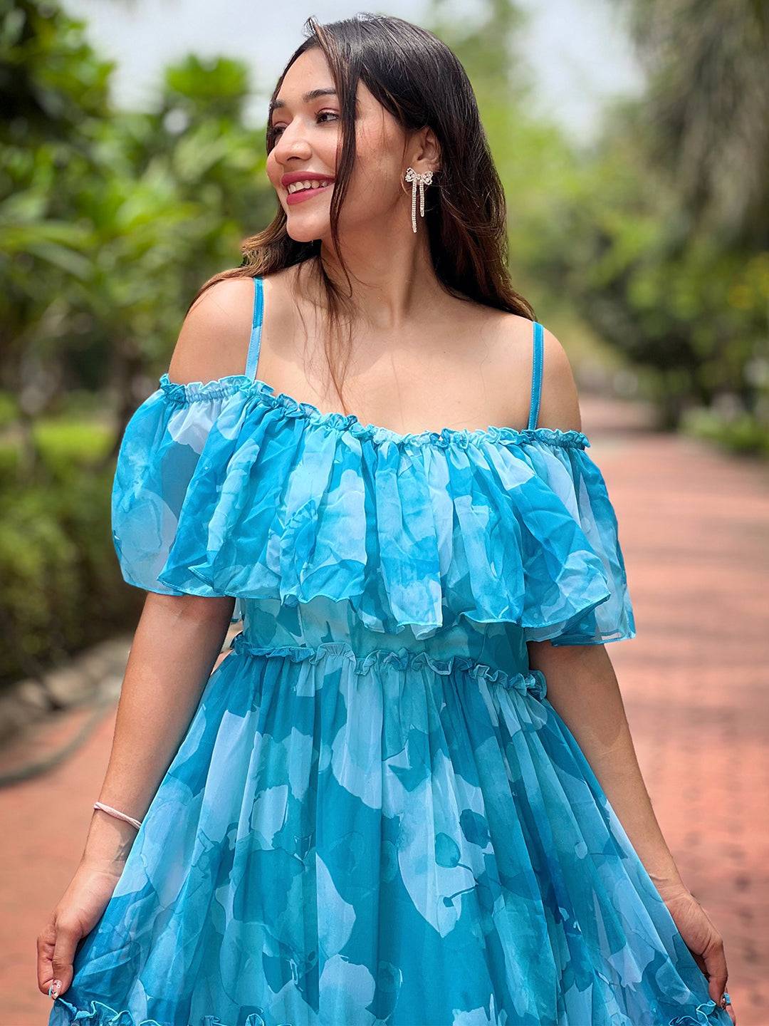 Sky Mist Floral Maxi Dress by My Store