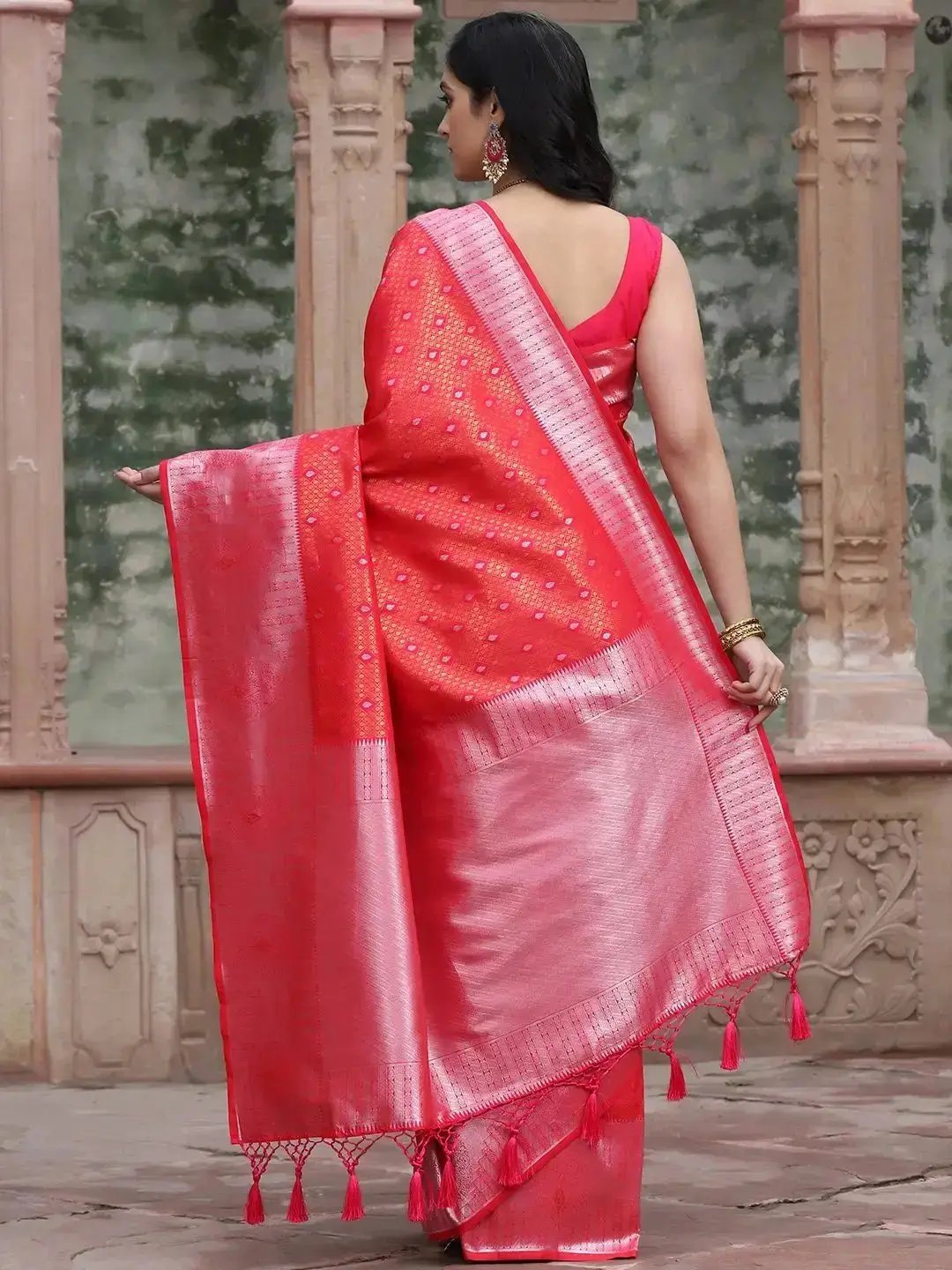 Kanjivaram Silk Saree With Zari Work by My Store