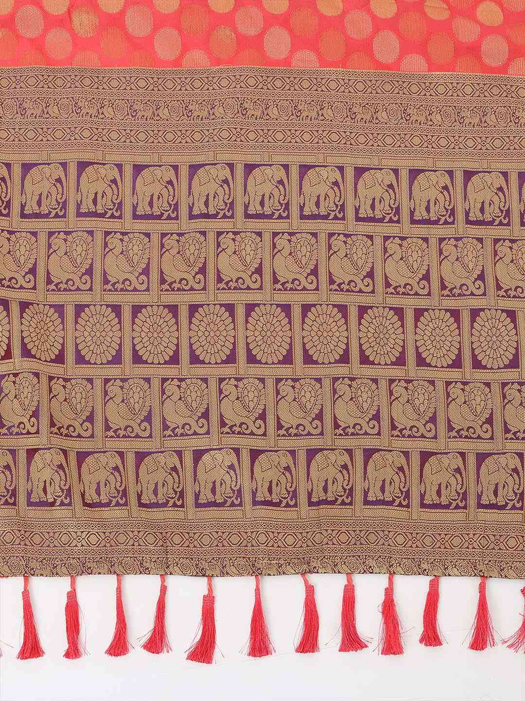 Banarasi Kanchi Pattu Polka Dots Festive Wear Saree