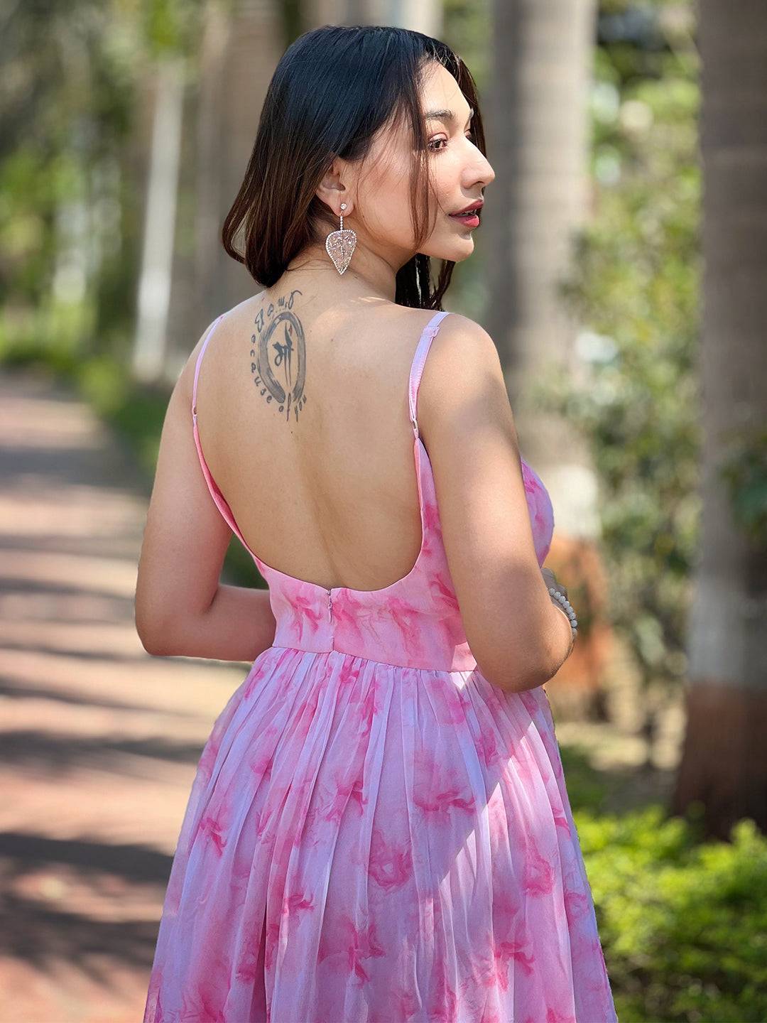 Blush Pink Batik Printed Dress by My Store