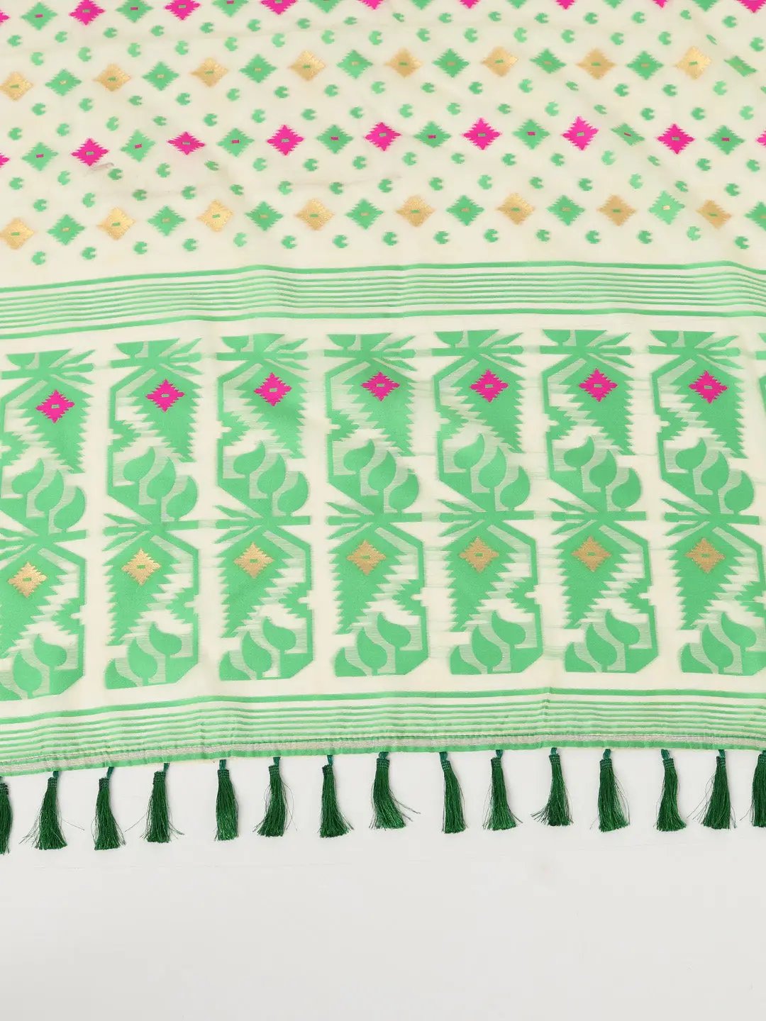 Lovely Dhakai Jamdani Light Weight Cotton Silk Saree by My Store