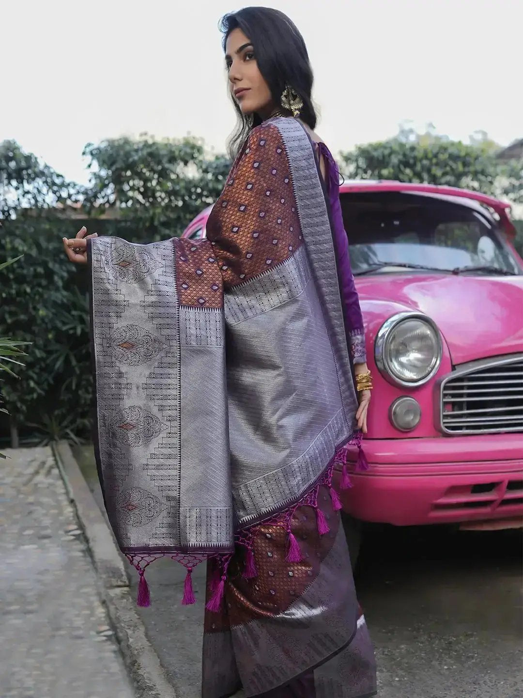 Kanjivaram Silk Saree With Zari Work by My Store