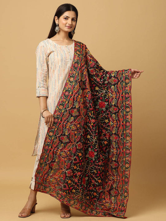 Latest Poly Chiffon Pashmina Threadwork Dupatta by My Store