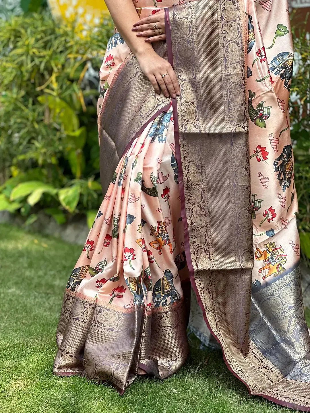 Soft Silk Kalamkari Digital Print Saree