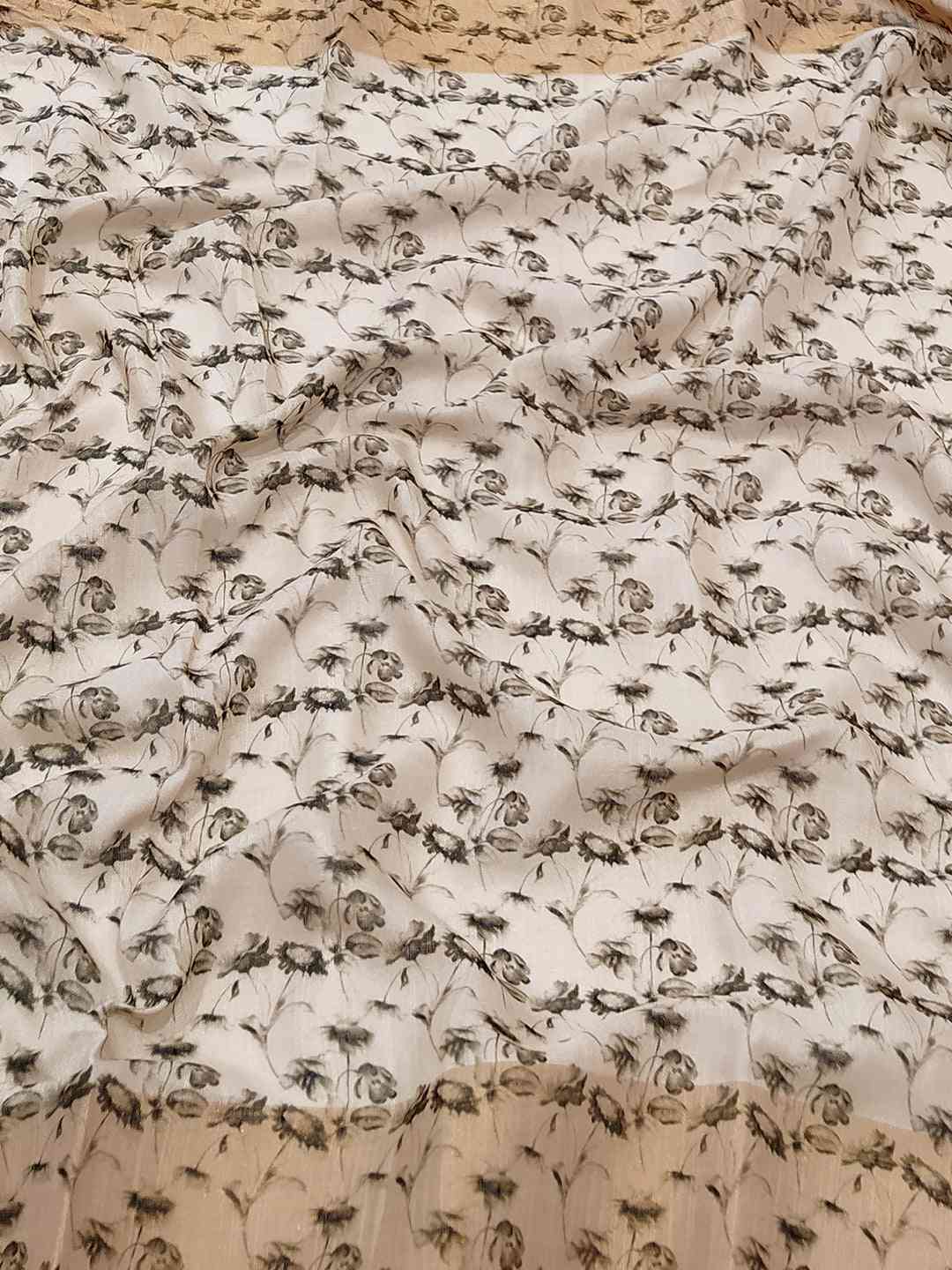 Floral Elegance Exclusive Pure Linen Saree by My Store