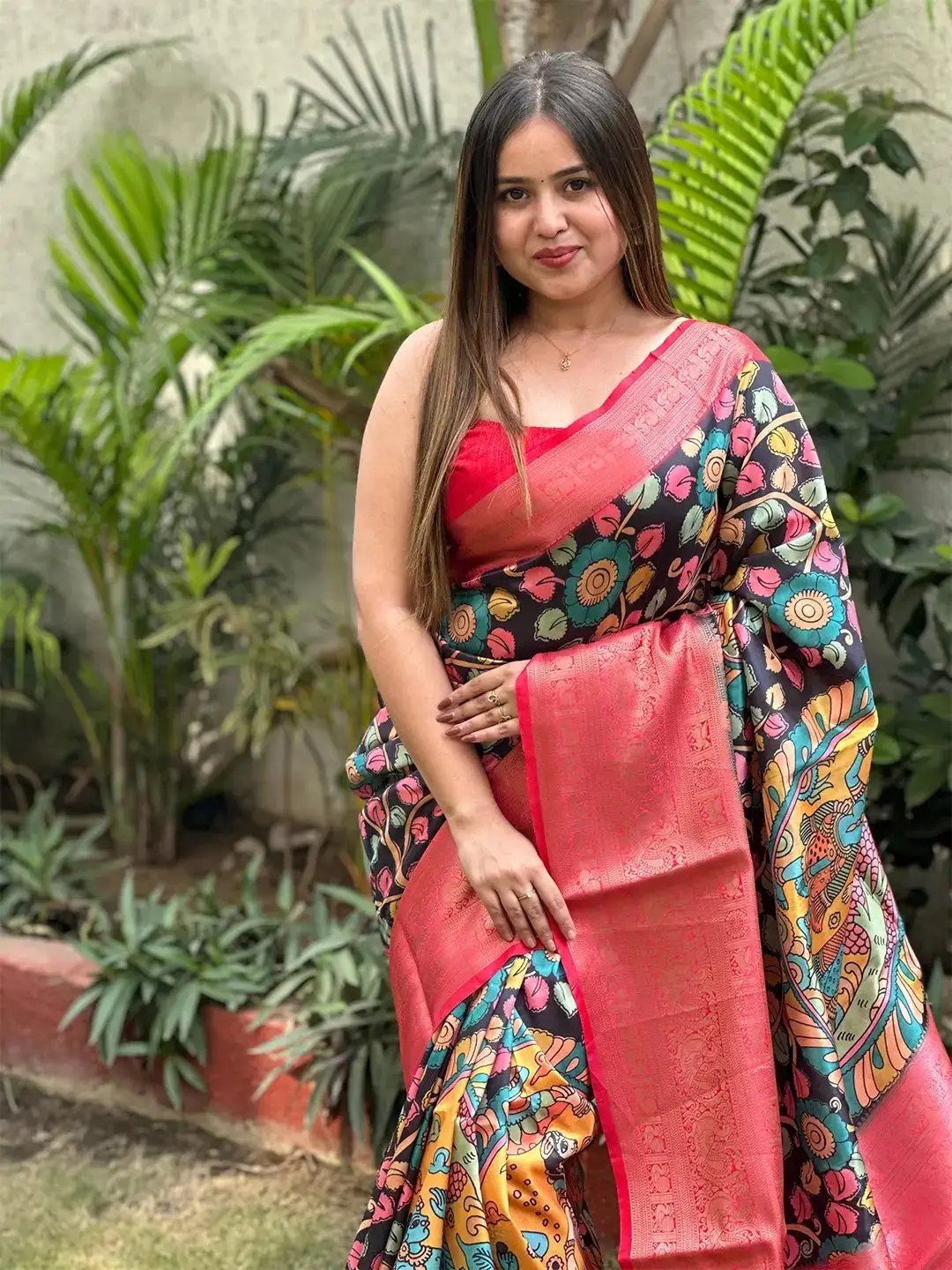 Soft Silk Kalamkari Digital Print Saree