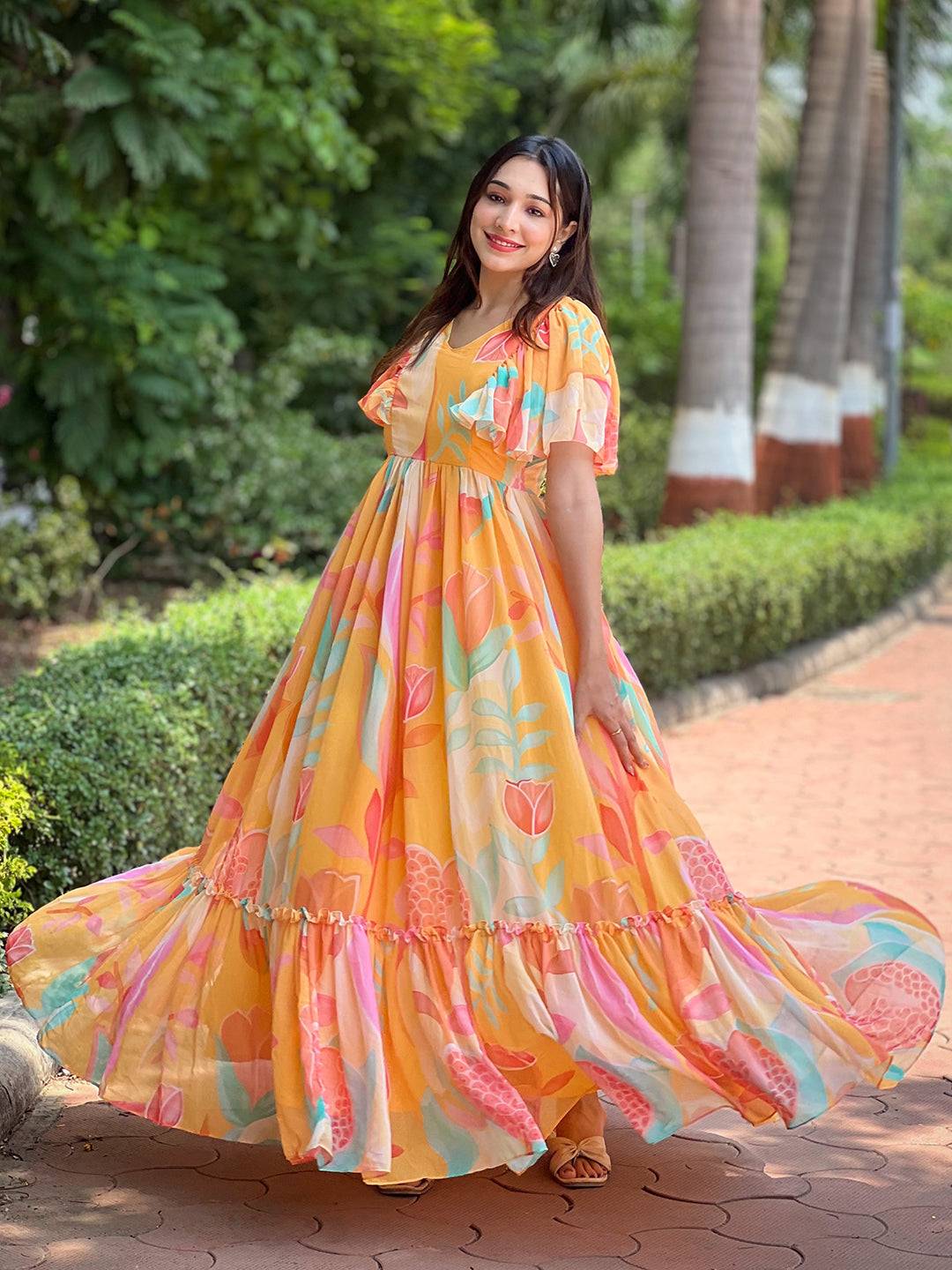 Carnival Yellow V-Neck Dress by My Store