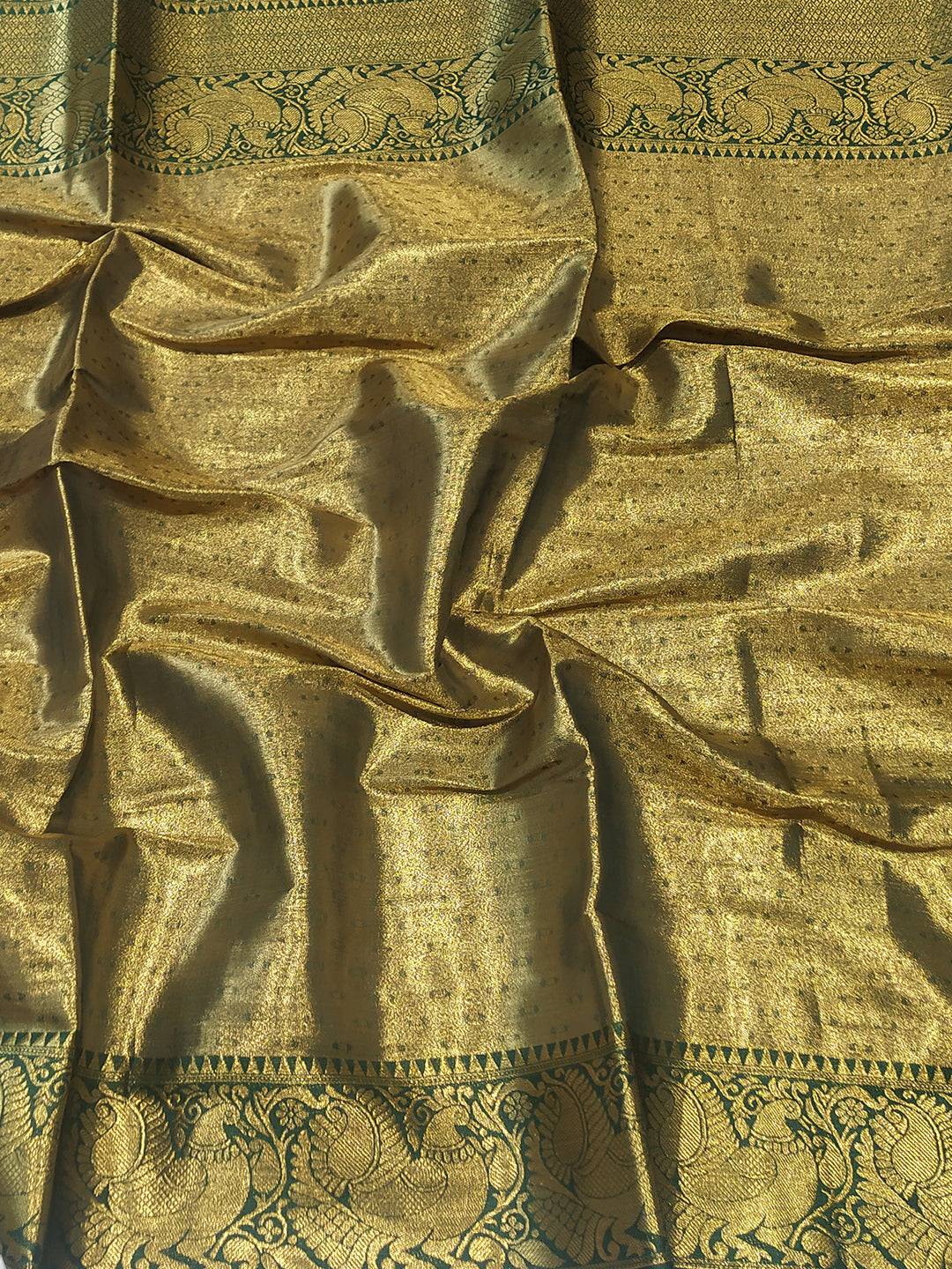 Chiku Colour Banarasi One Grm Tissue Silk Festive Wear Saree by My Store