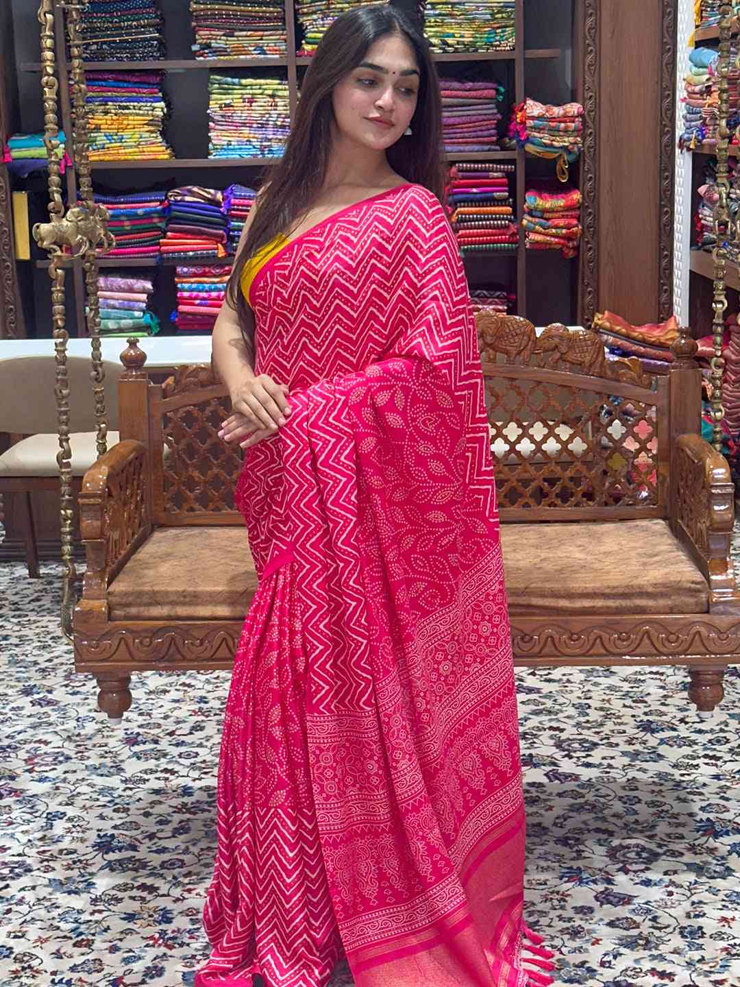Exclusive Manipuri Silk Saree with Foil Print by My Store