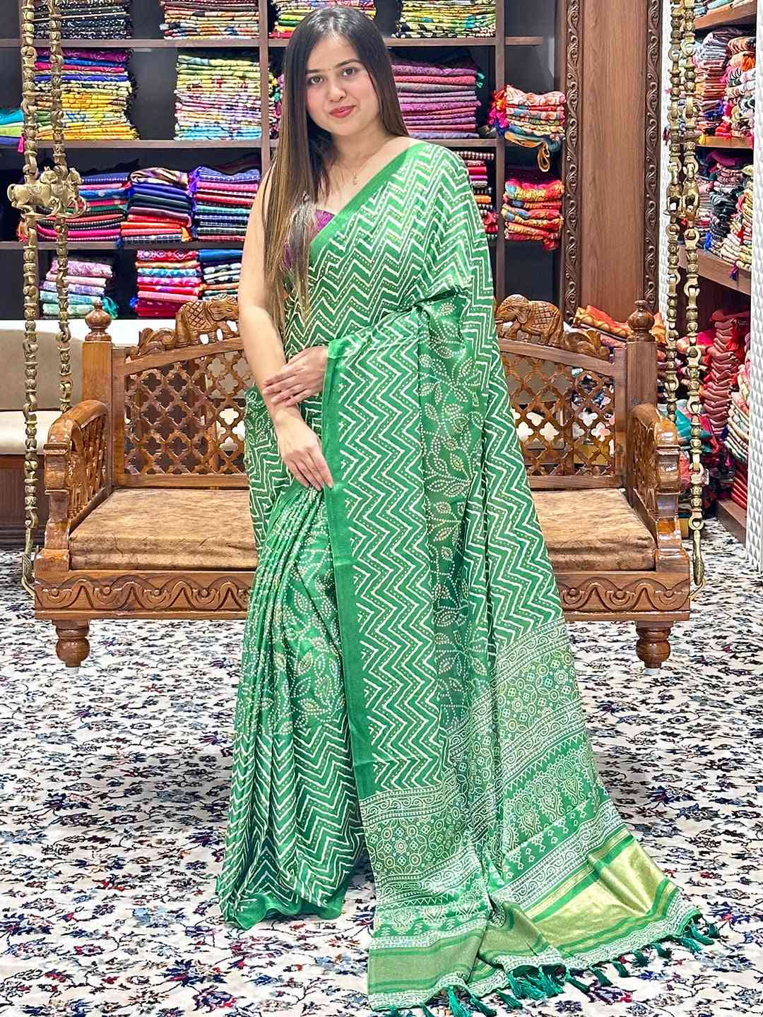 Exclusive Manipuri Silk Saree with Foil Print