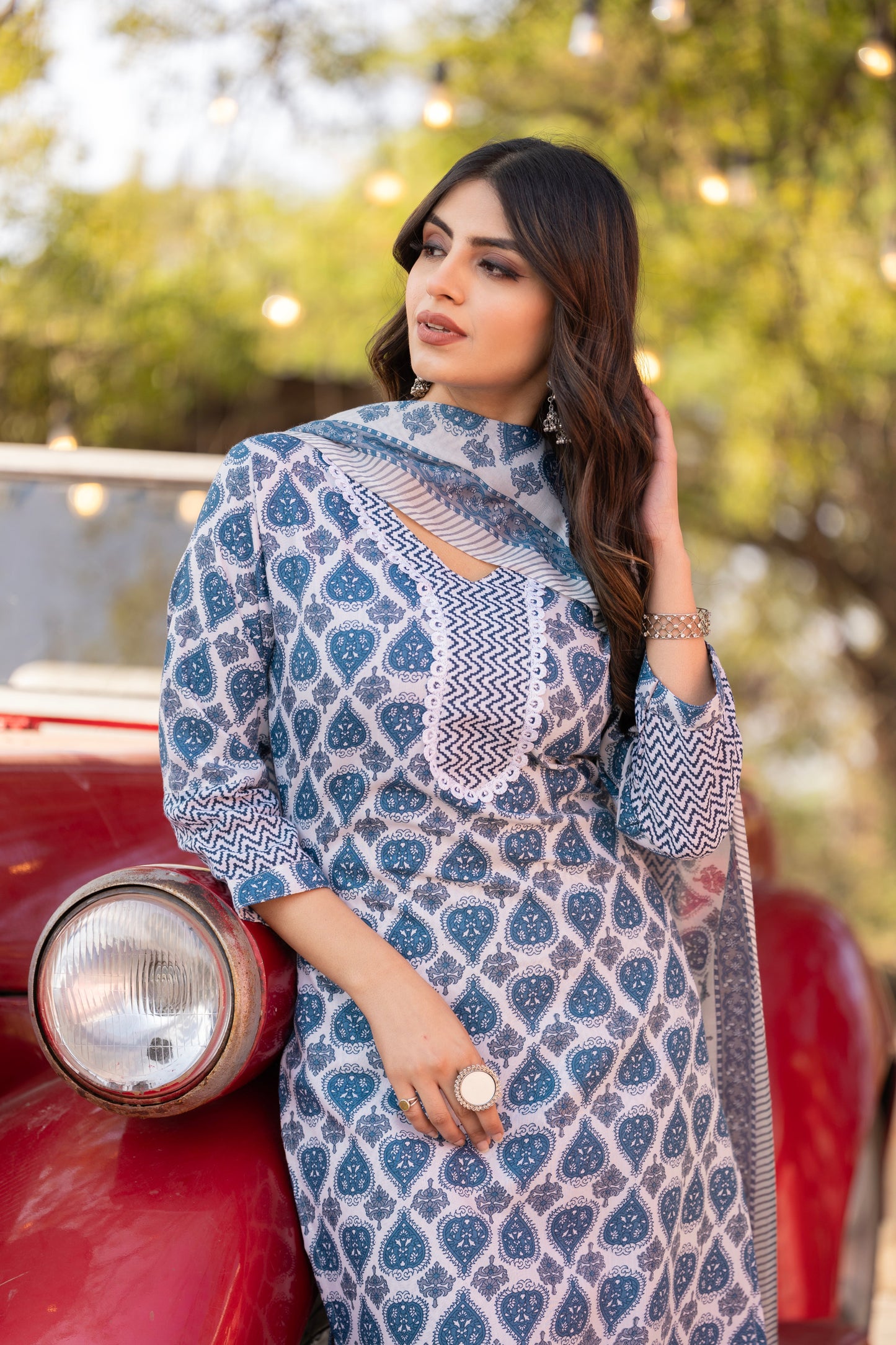 Ethenic Wear Blue Kurta Set