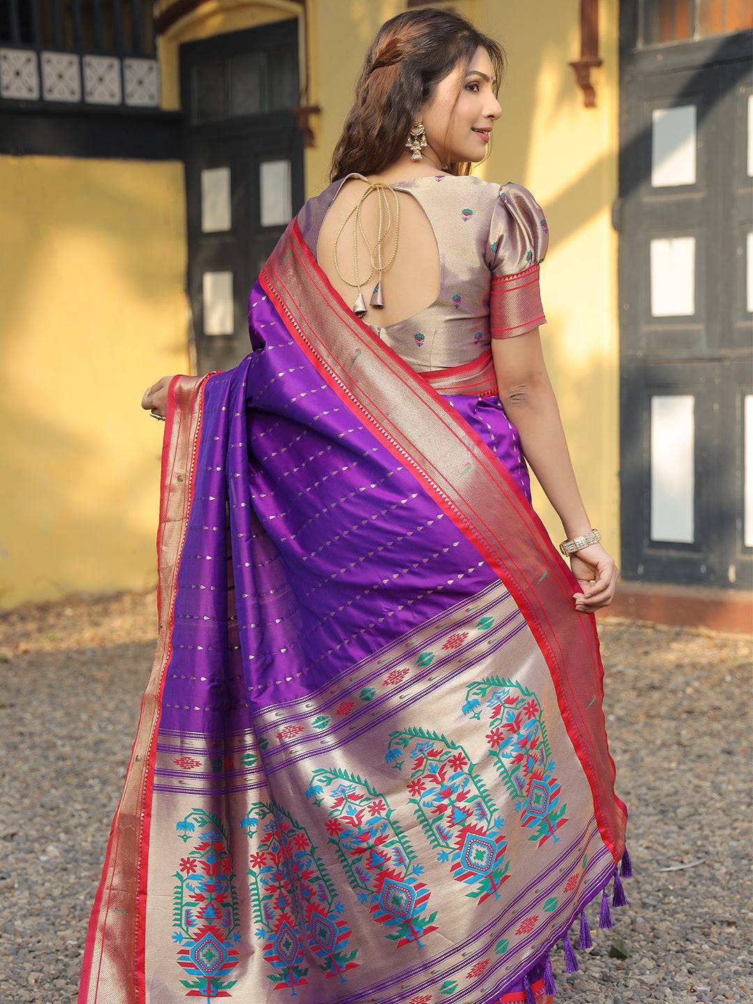 Soft Silk Yeola Paithani Saree with Zari Weaving - Luxe by My Store