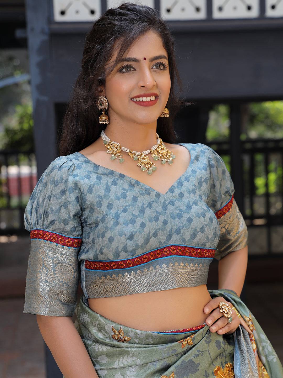 Pure Viscose Dola Silk Saree With Zari Weaving Pallu In Light Blue Colour - Luxe by My Store