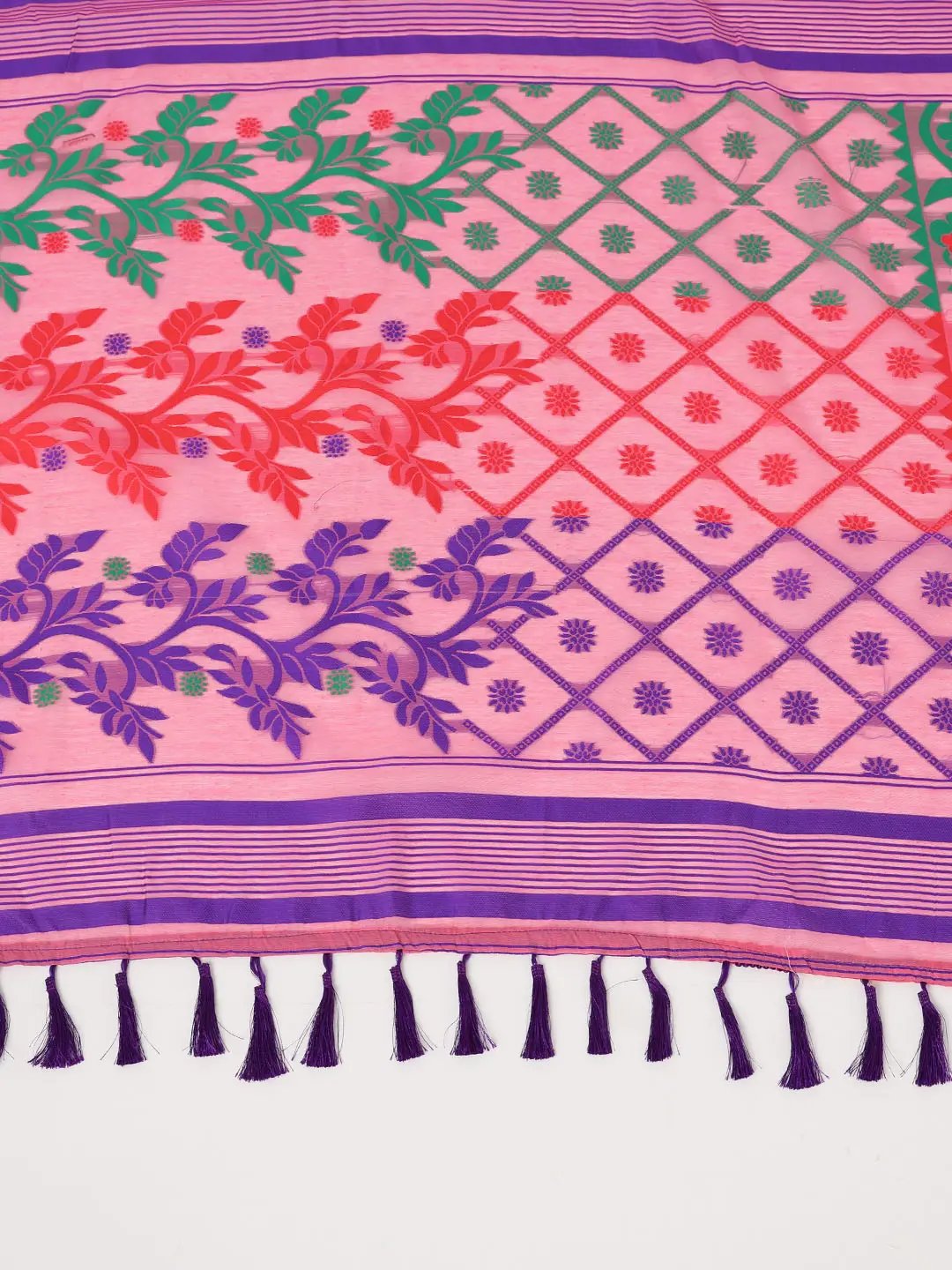 Lovely Dhakai Jamdani Light Weight Cotton Silk Saree by My Store