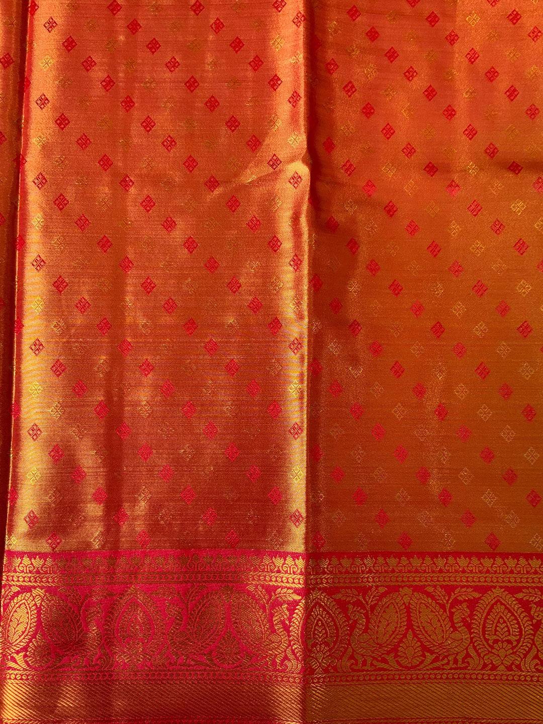 Vibrant Red Zigzag Chevron Saree by My Store