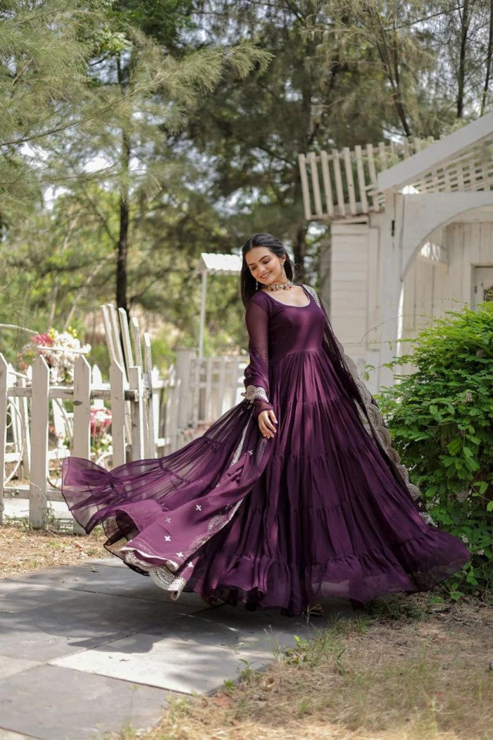 Georgette Party Wear Ready Made Anarakali Suit