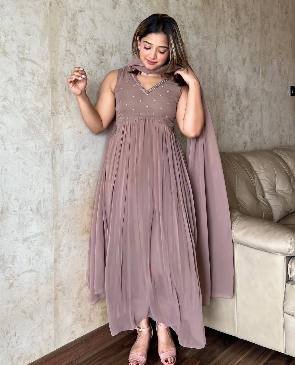 BEATI BROWN KURTA SET FOR WOMENS