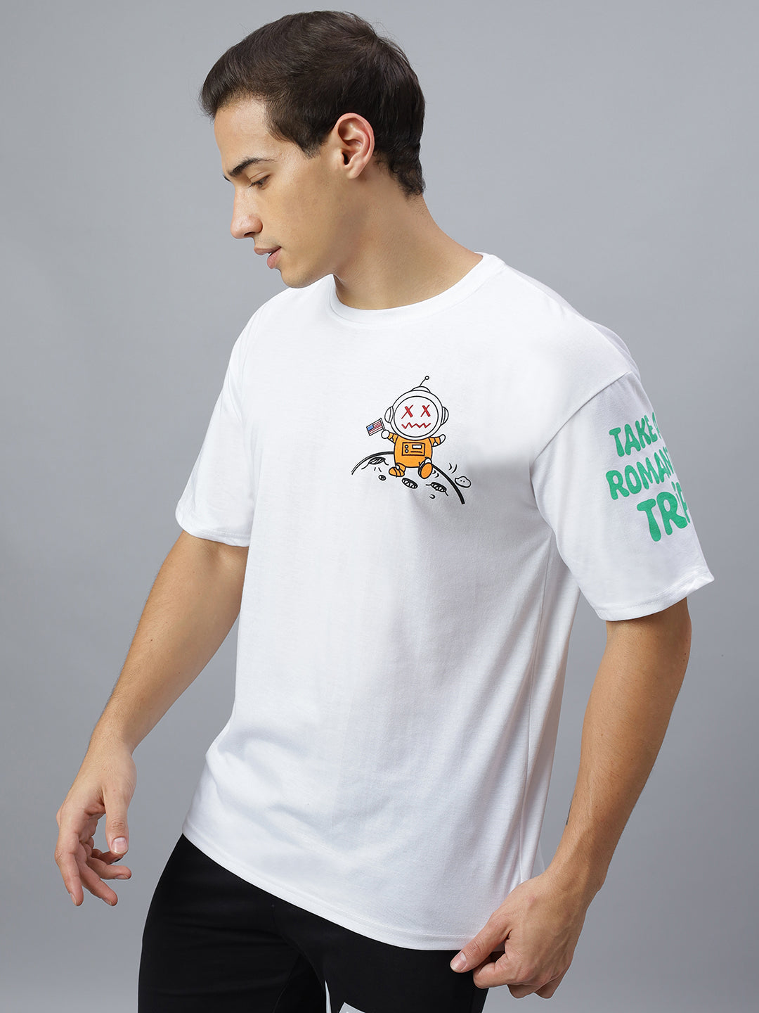 CRAZYBEE White Oversize ROMANTIC TRIP T-shirt