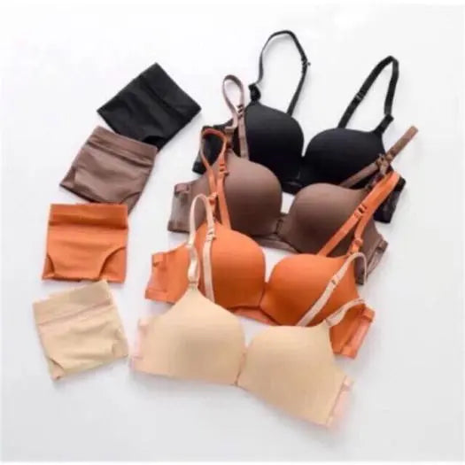 Women's Lightly Padded Wire Free Bra Panty Lingerie Set for Girl's Combo (Pack of 4) - My Store