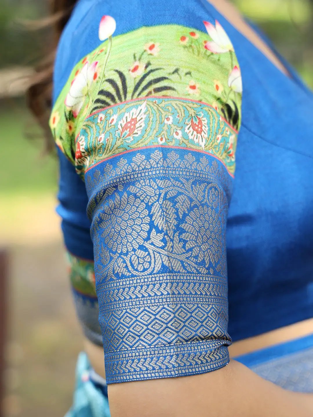 Blue Colour Pure Viscose Dola Silk Saree with Pichwai Kalamkari Print - Luxe