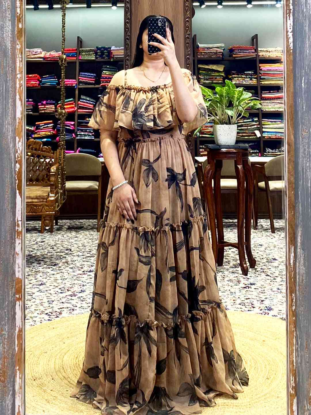Botanical Off-Shoulder Ruffle Dress by My Store