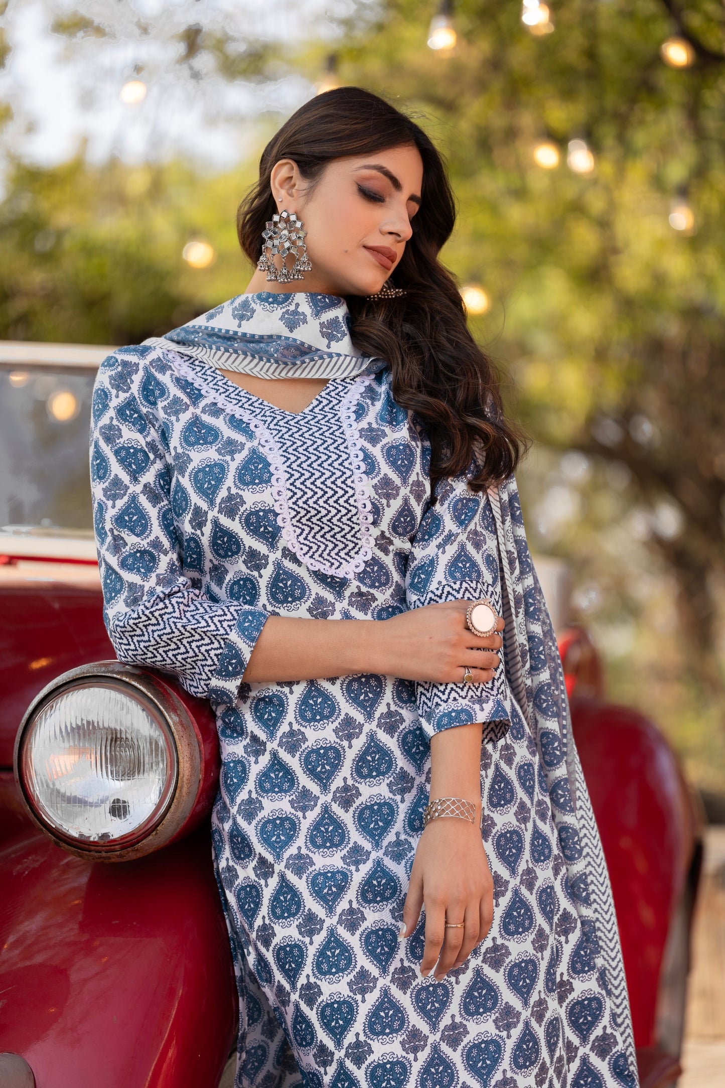 Ethenic Wear Blue Kurta Set