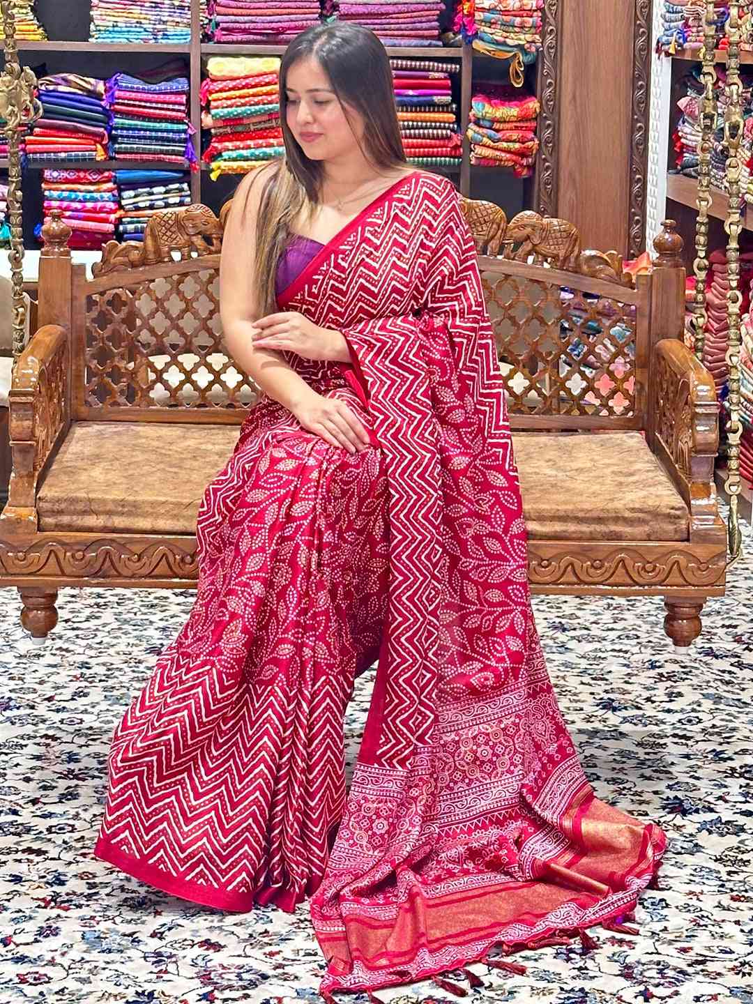 Exclusive Manipuri Silk Saree with Foil Print by My Store