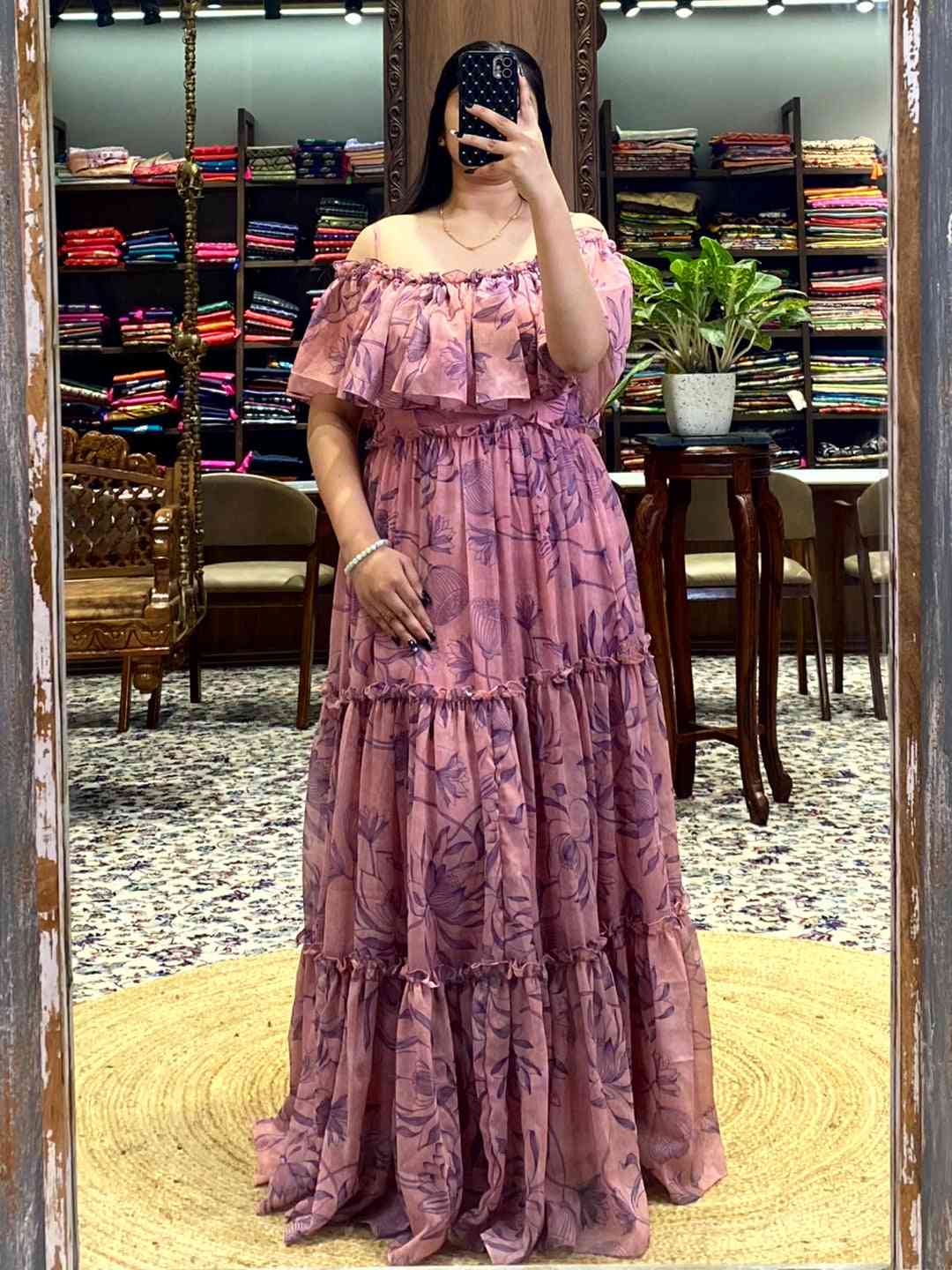 Mauve Botanical Floral Dress by My Store