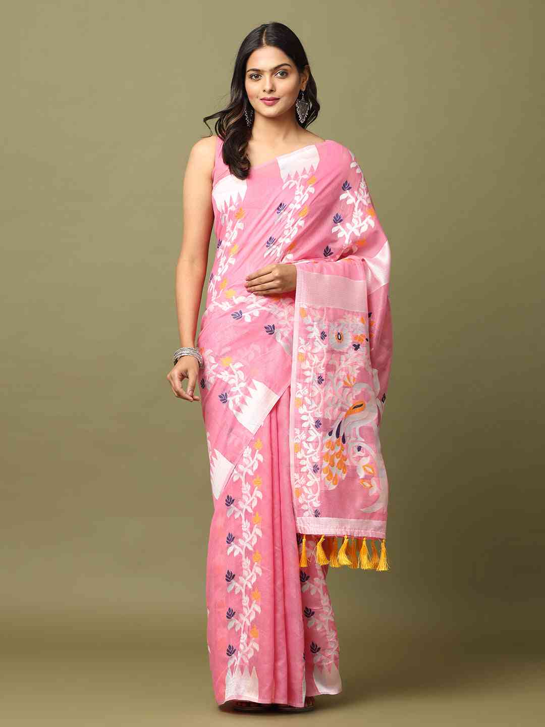 Lovely Dhakai Jamdani Light Weight Cotton Silk Saree by My Store