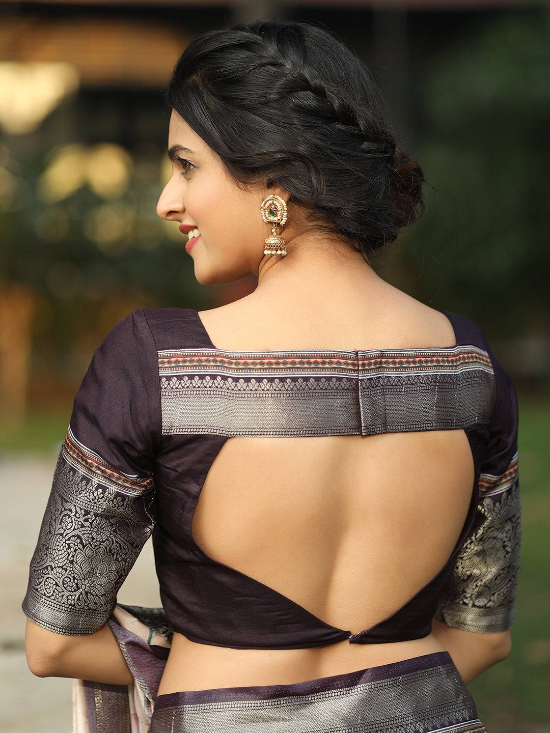 Peach Colour Batik Pen kalamkari Saree With Zari Weaving Pallu - Luxe by My Store