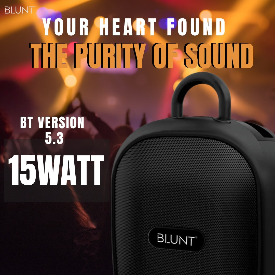 BLUNT SOUNDWAVE M3 - 15W Portable Bluetooth Speaker with TWS, FM, SD Card & Volume Control