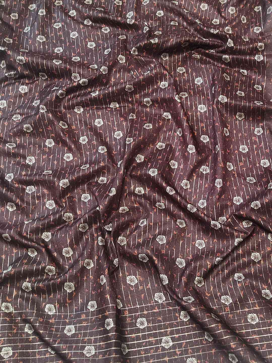 Pista Colour Satin Kota Doria Digital Kalamkari Zari Pallu by My Store