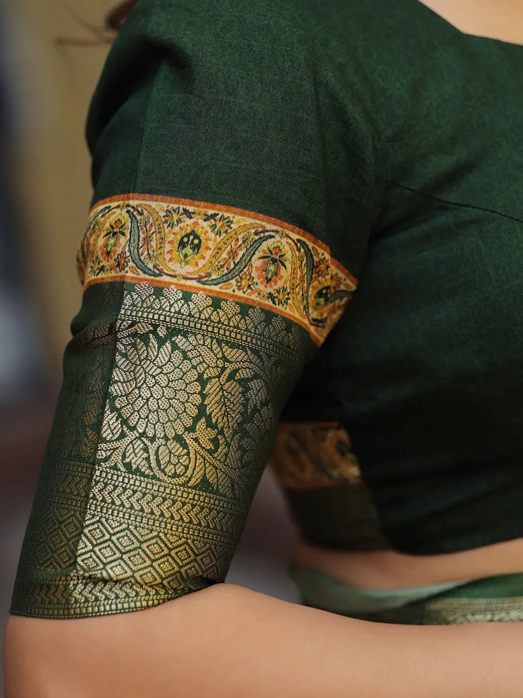 Green Colour Pure Viscose Dola Silk Saree with Pichwai Kalamkari Print - Luxe