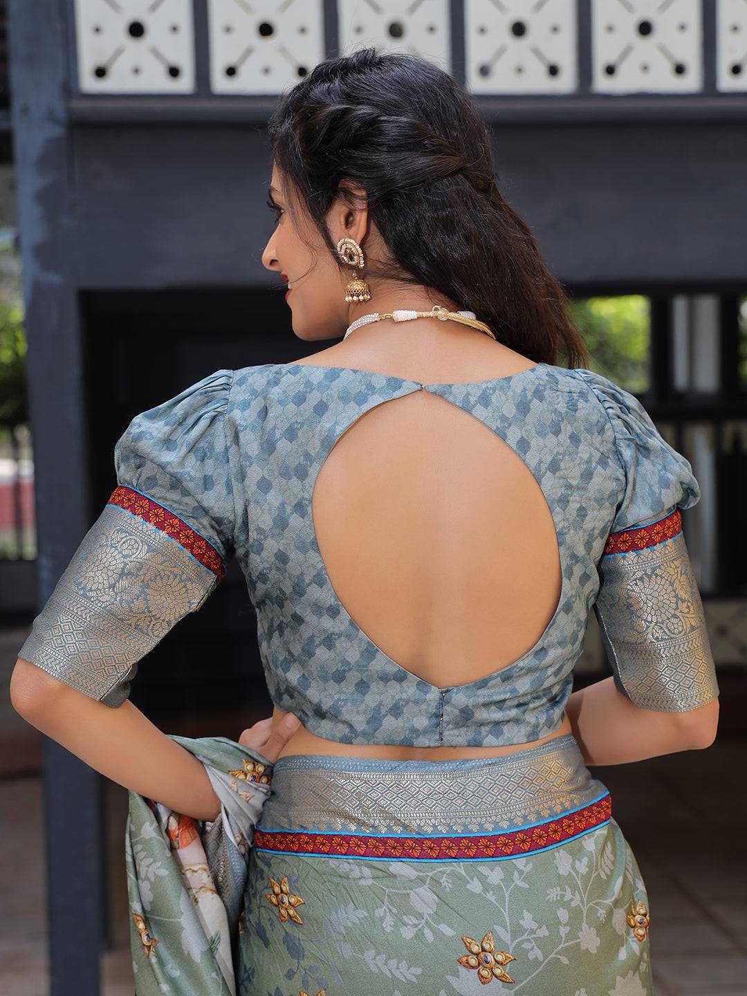Pure Viscose Dola Silk Saree With Zari Weaving Pallu In Light Blue Colour - Luxe by My Store