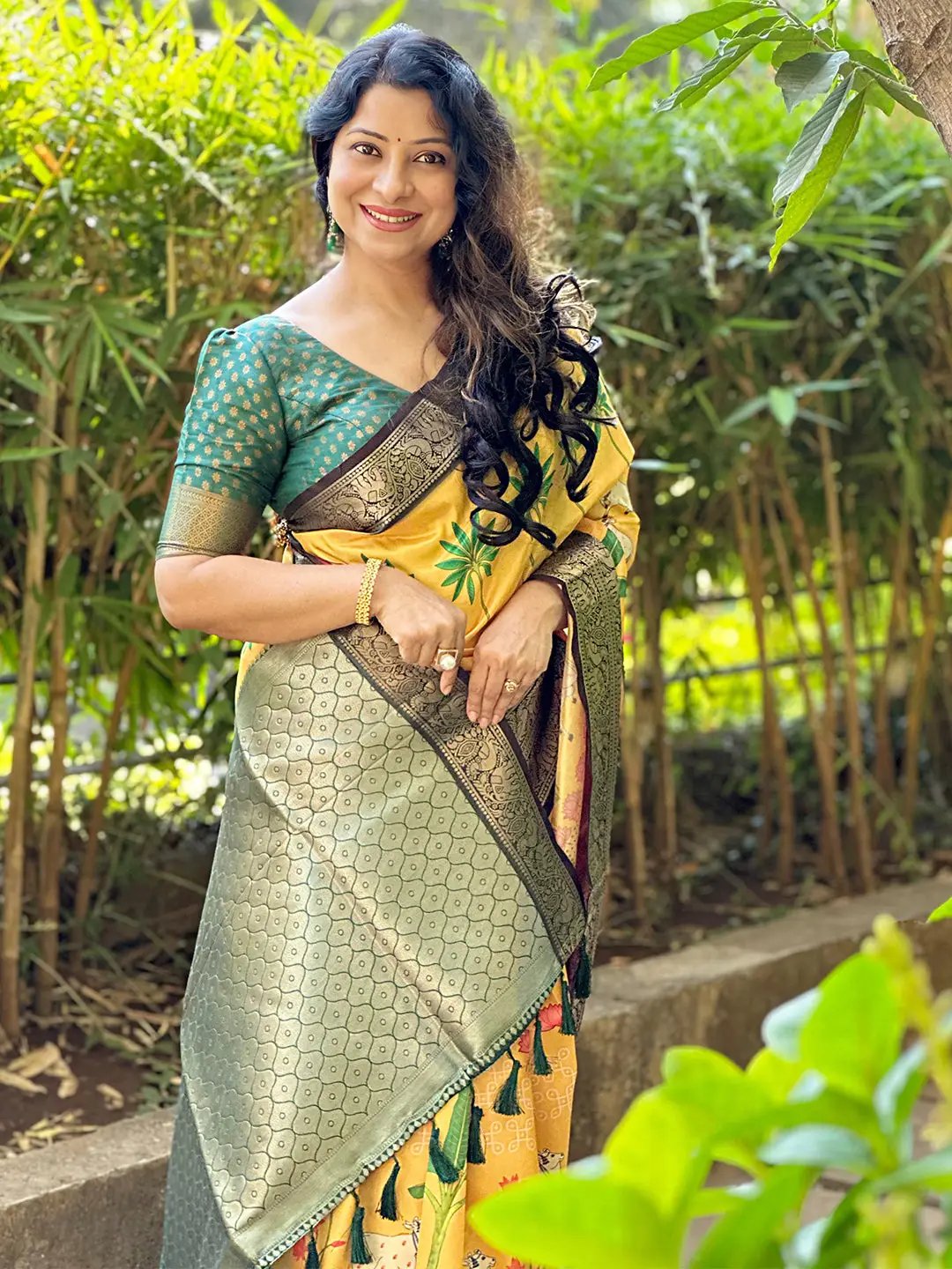 Yellow Pichwai Print Saree