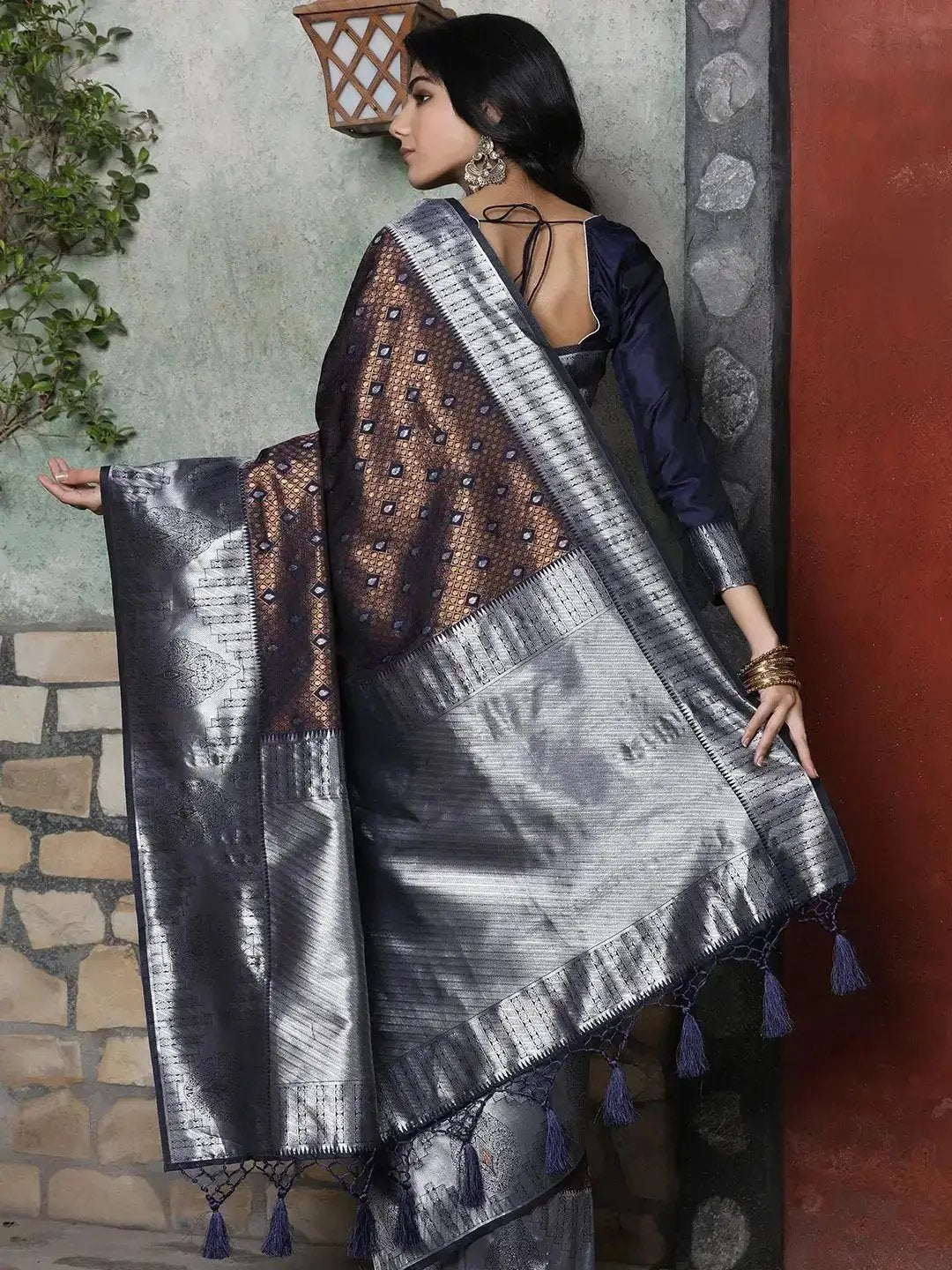 Kanjivaram Silk Saree With Zari Work by My Store