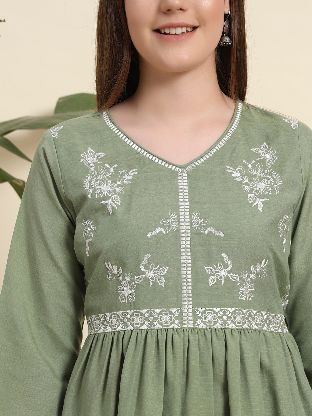 Light Green Short Kurti For Women