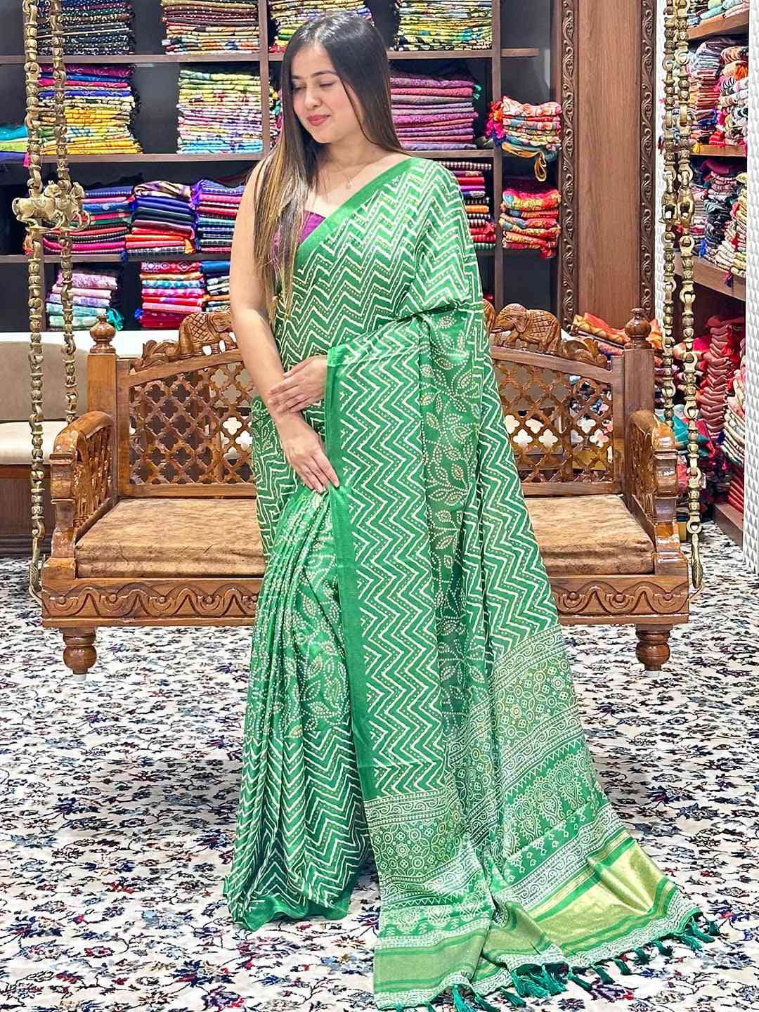 Exclusive Manipuri Silk Saree with Foil Print