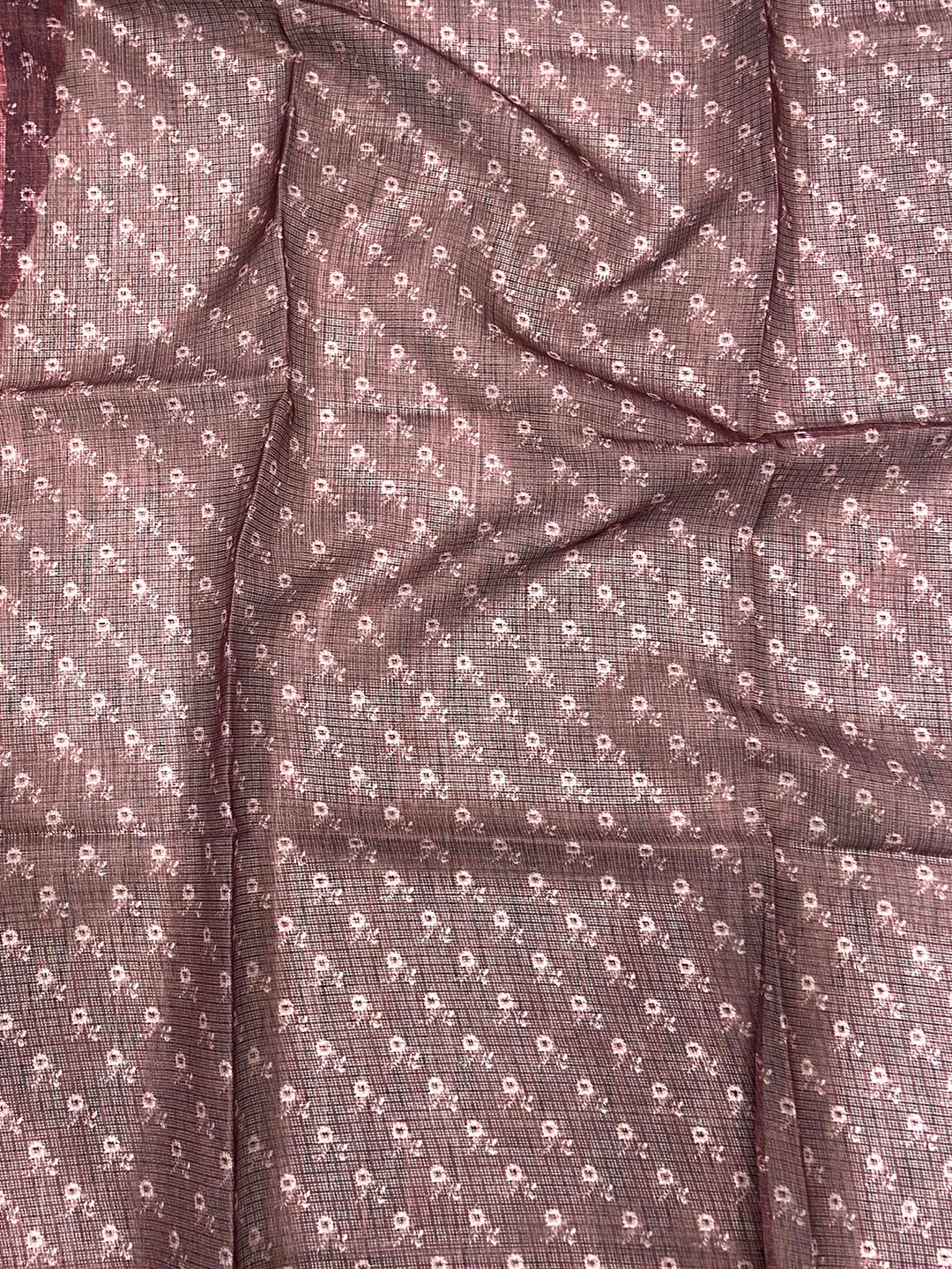 Rose Pink Kota Doriya Floral Cut Work Saree by My Store
