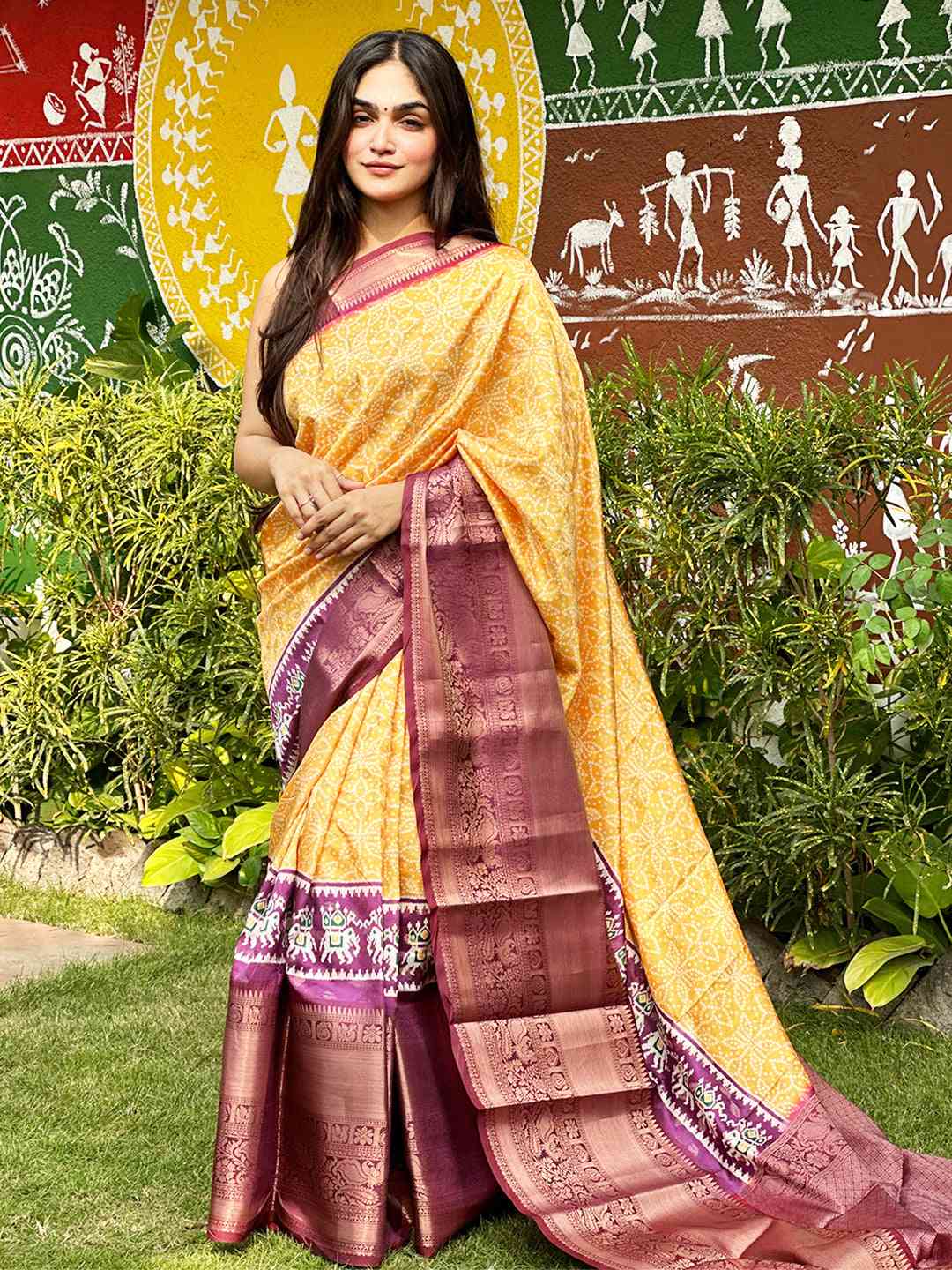 Soft Silk Bandhej Digital Printed Saree by My Store