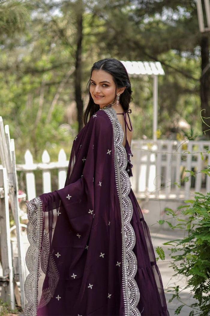 Georgette Party Wear Ready Made Anarakali Suit