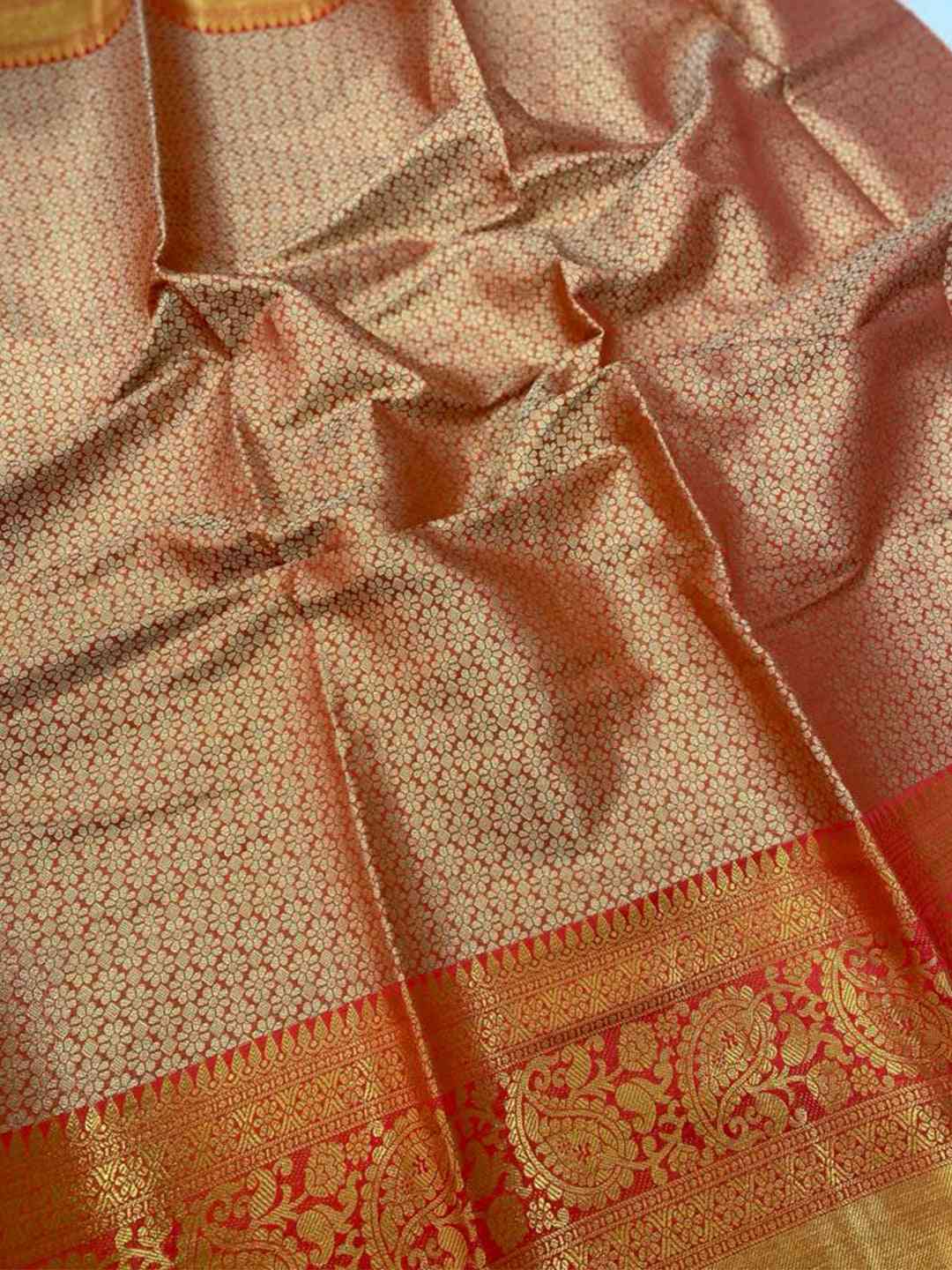 Exclusive Gold Zari One Grm Gold Kanjivaaram Pattu Silk Saree. by My Store
