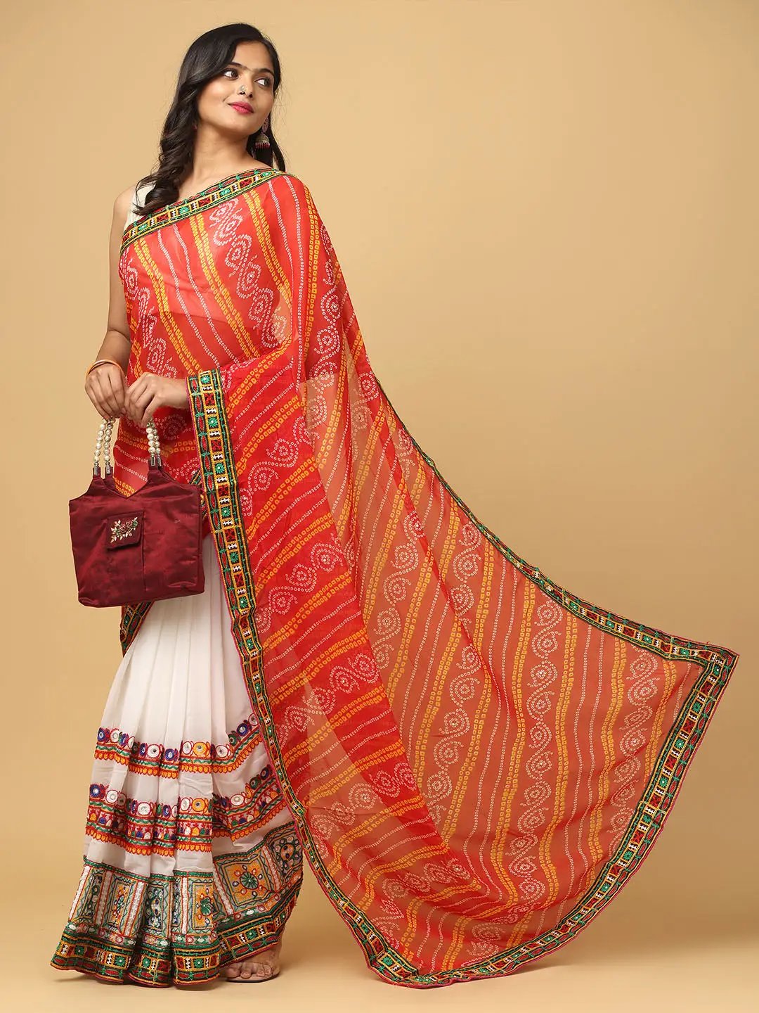Royal Katchi Embroidery Festive Wear Saree by My Store